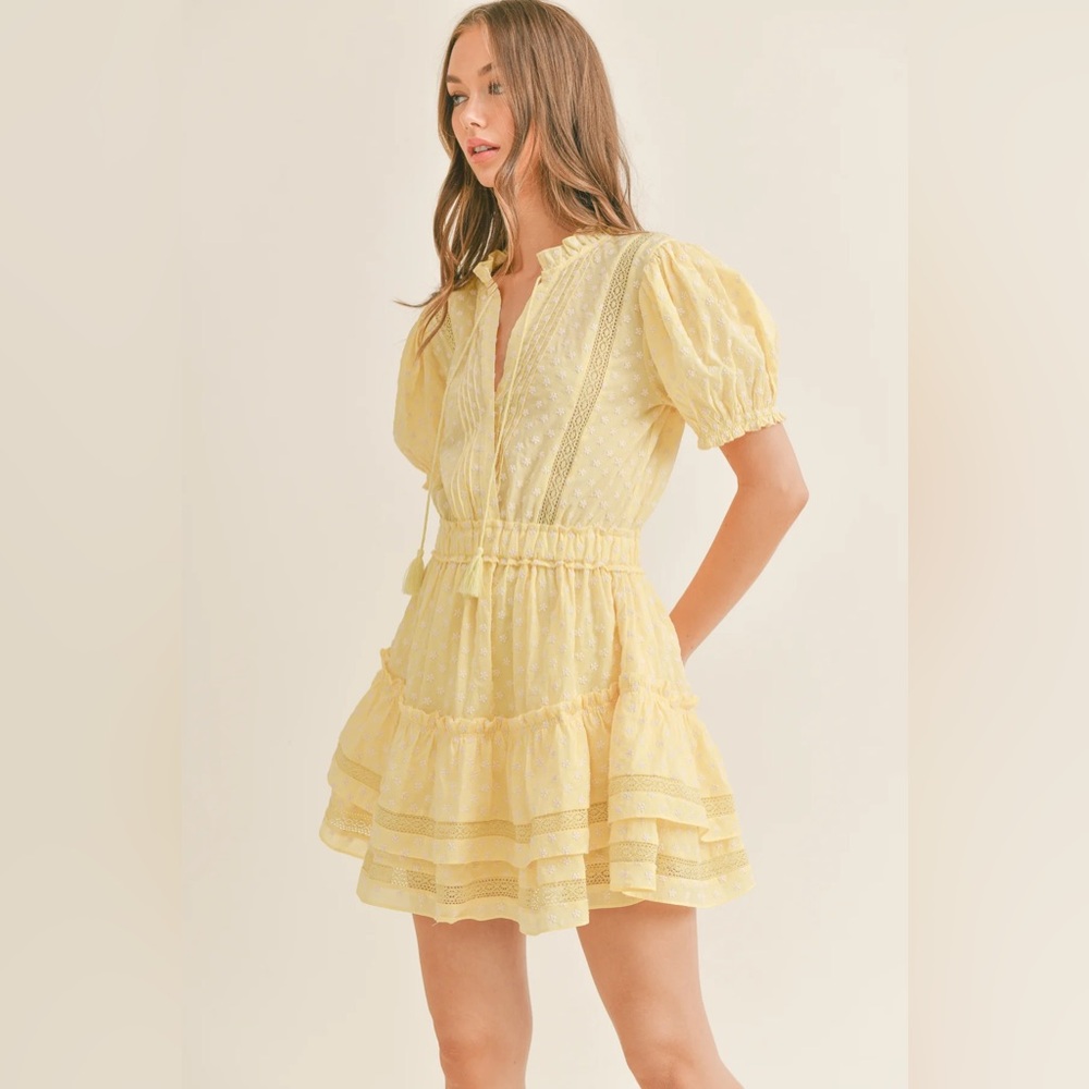Anthropologie Mable Puff Sleeve Mini Dress